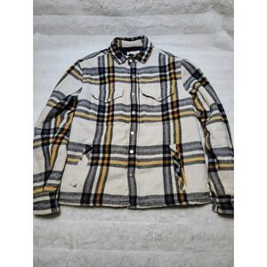 Aeropostale Flannel Quilted Liner Shacket Jacket Snap Plaid Mens Size Small